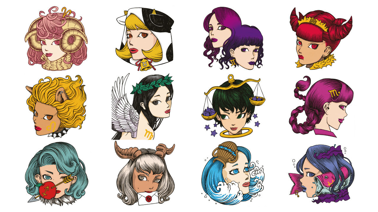 サンプルイラスト 12星座 占星術 Flyace