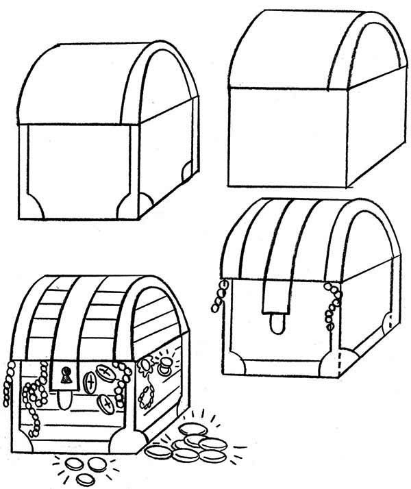 how to draw treasure chests