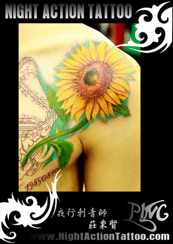  sunflower tattoo 刺青 