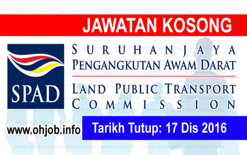 Jawatan Kerja Kosong Suruhanjaya Pengangkutan Awam Darat (SPAD) logo www.ohjob.info disember 2016