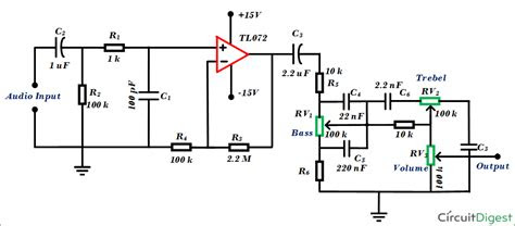 The 5 frequencies we want to define are: Simple Audio Tone Control Circuit | Circuit diagram