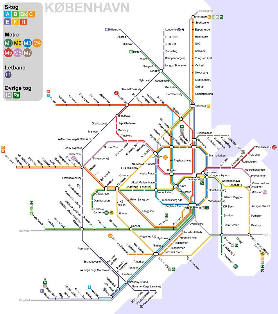 Copenhagen Metro Map | Metro Map | Bus Routes | Metrobus Way Map ...