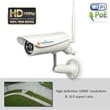 TriVision NC-336PW Wi-Fi Wirelss & POE Combo HD 1080P Home IP Security Camera Outdoor. Install in 3 Steps with Our Free iPhone, iPad and Android apps. 15m Night Vision, Motion Sensor, SD card DVR expadable 128Gb, and more