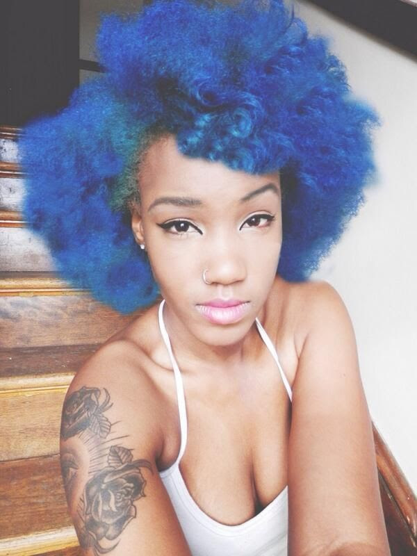 Love Cute Sexy Black Girls Purple Hair Pink Hair Curly Hair Afrocentric Blue Hair Black Power Green Hair Swag Girl Box Braids Afro Hair Afro Chic Cachos Afro Punk Negras Afrodescendent