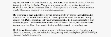 Sample Cover Letter Layout