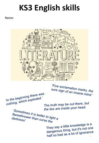  ks3 english home learning workbook teaching resources