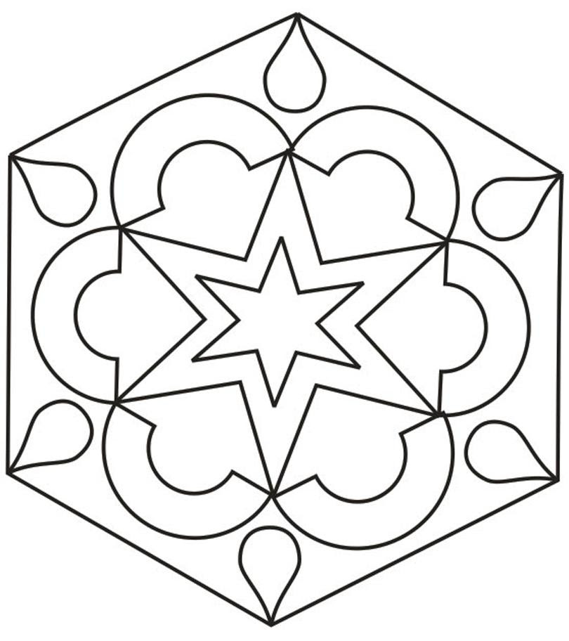 Rangoli design coloring printable Page for kids 2