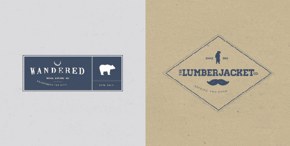 8 6 Vintage Logo Badges