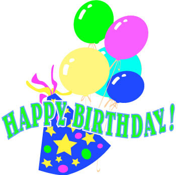 happy birthday cake and balloons. Happy Birthday banner graphic