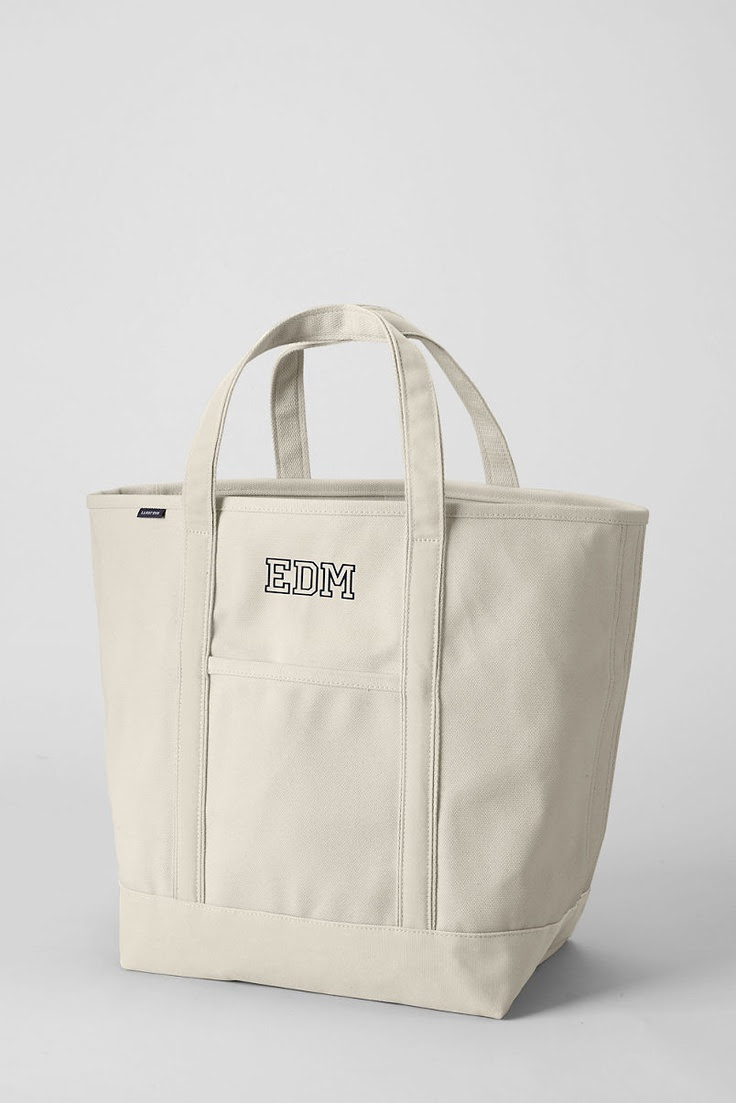 Large Natural Open Top Canvas Tote Bag from Lands' End