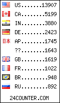 visitors by country counter