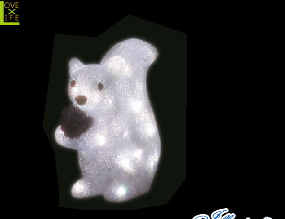 電源セット ディズニー ケアベア 小動物 イルミネーション りす S クリスマス 時計 クリスタル 電飾 リス 立体 動物 アニマル グロー Led モチーフ かわいい ａｏｉデパート 電源セット