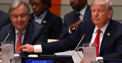 United Nations Secretary General Antonio Guterres and Donald Trump