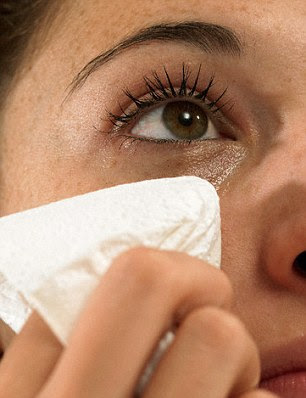Emotional tears are more watery and less salty than 'everyday' basal tears causing eyes to look puffy