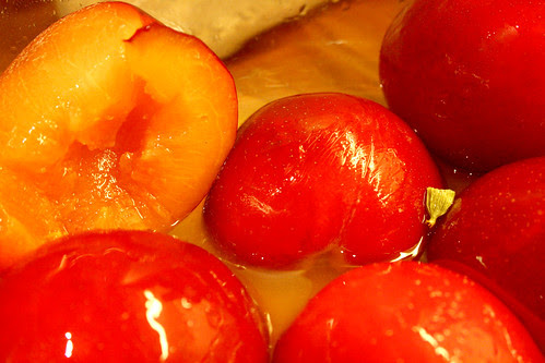 Plums marinate
