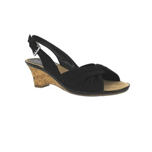 AEROSOLES-ZENTHUSIASM-BLACK-FABRIC-WEDGE-SLINGBACK-WOMEN-SANDAL-SIZE-9 ...