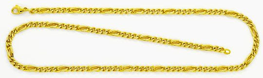 Original-Foto 1, FLACHPANZER PFAUENAUGE TIGERAUGE GOLD-KETTE MASSIV GOLD