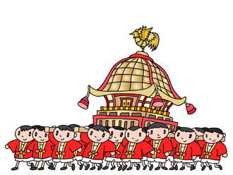 無料イラスト アップロード 生活のイラスト お祭り 神輿 会社で使う 無料ビジネス素材