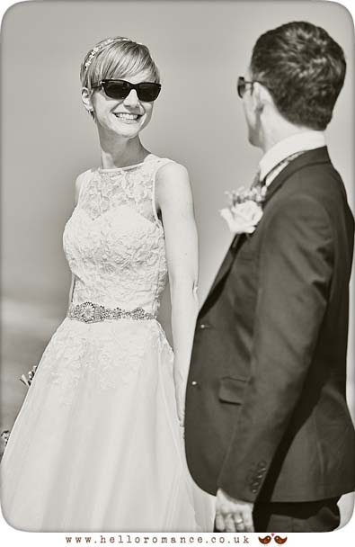 Black and white beach wedding photo - www.helloromance.co.uk