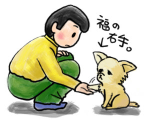 どっちがお手 ガウリン福と保護犬ちぃ 吠え老犬日記
