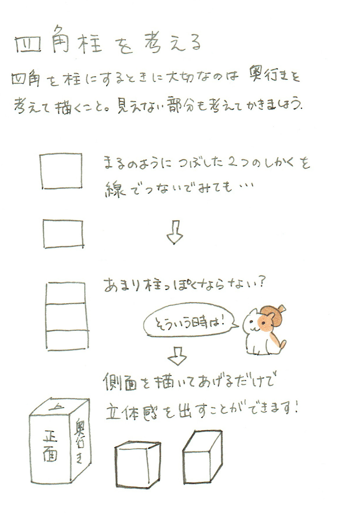 第９回 柱を描いて立体的なものを描けるようになろう 超初心者でも描けるかわいいイラスト講座