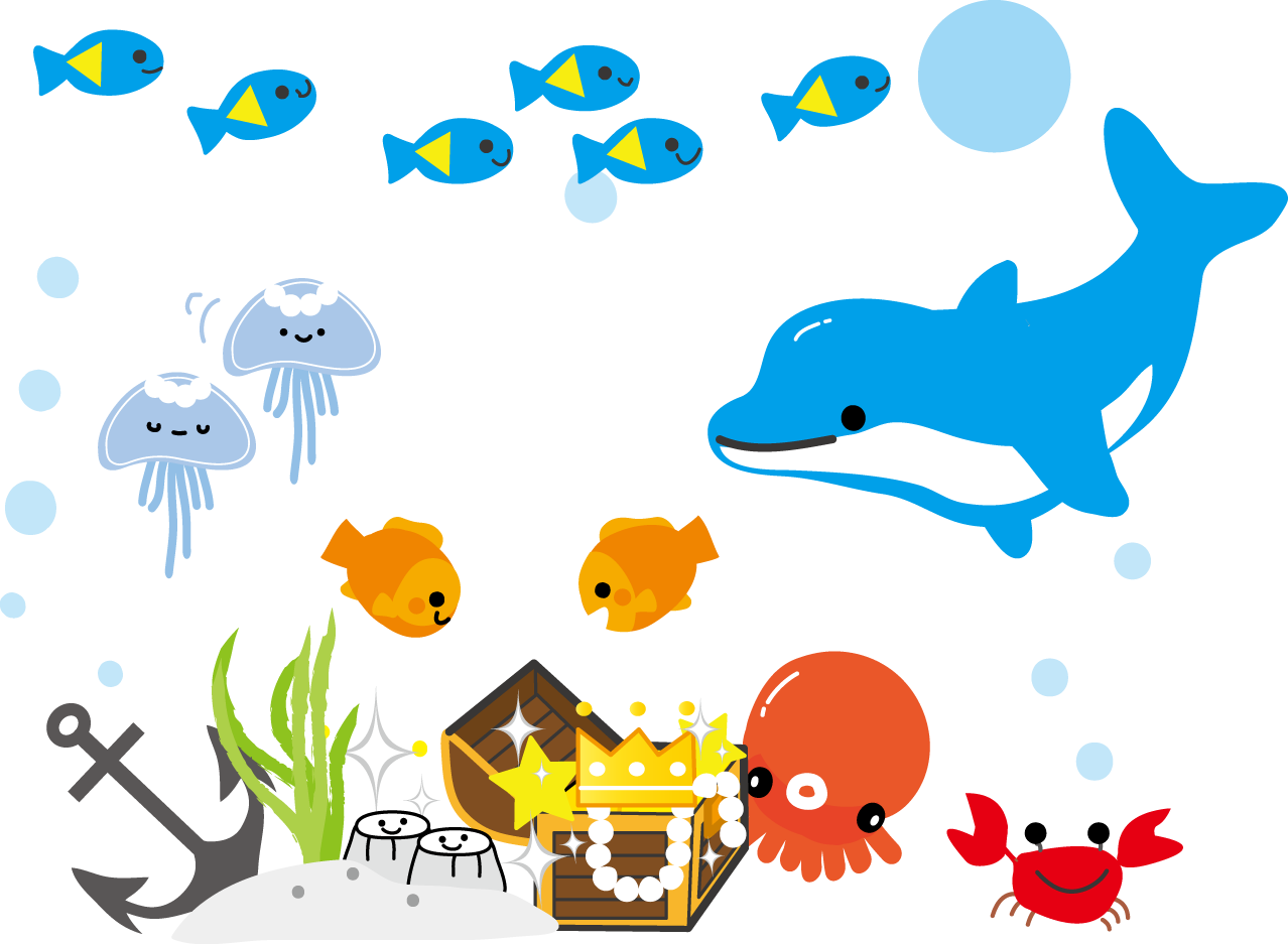 海の宝箱 無料イラストフリー素材