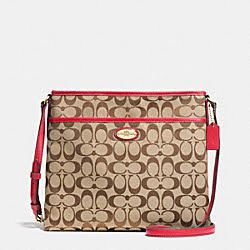 FILE BAG IN SIGNATURE - COACH f36378 - IMITATION GOLD/KHAKI/CLASSIC RED