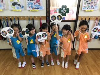 ひだまり祭り うちわ製作 ひだまり保育園 大分市 Hidamarihoikuen Ooitasi