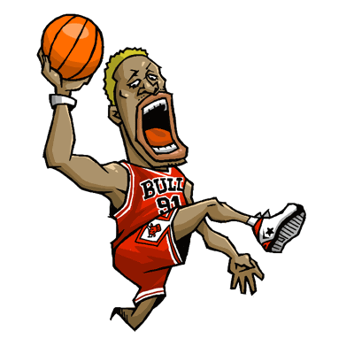 Nbaイラスト バスケイラスト アンストッパブル Nba Illustration Nba Caricature Unstoppable Dennis Rodman デニス ロッドマン