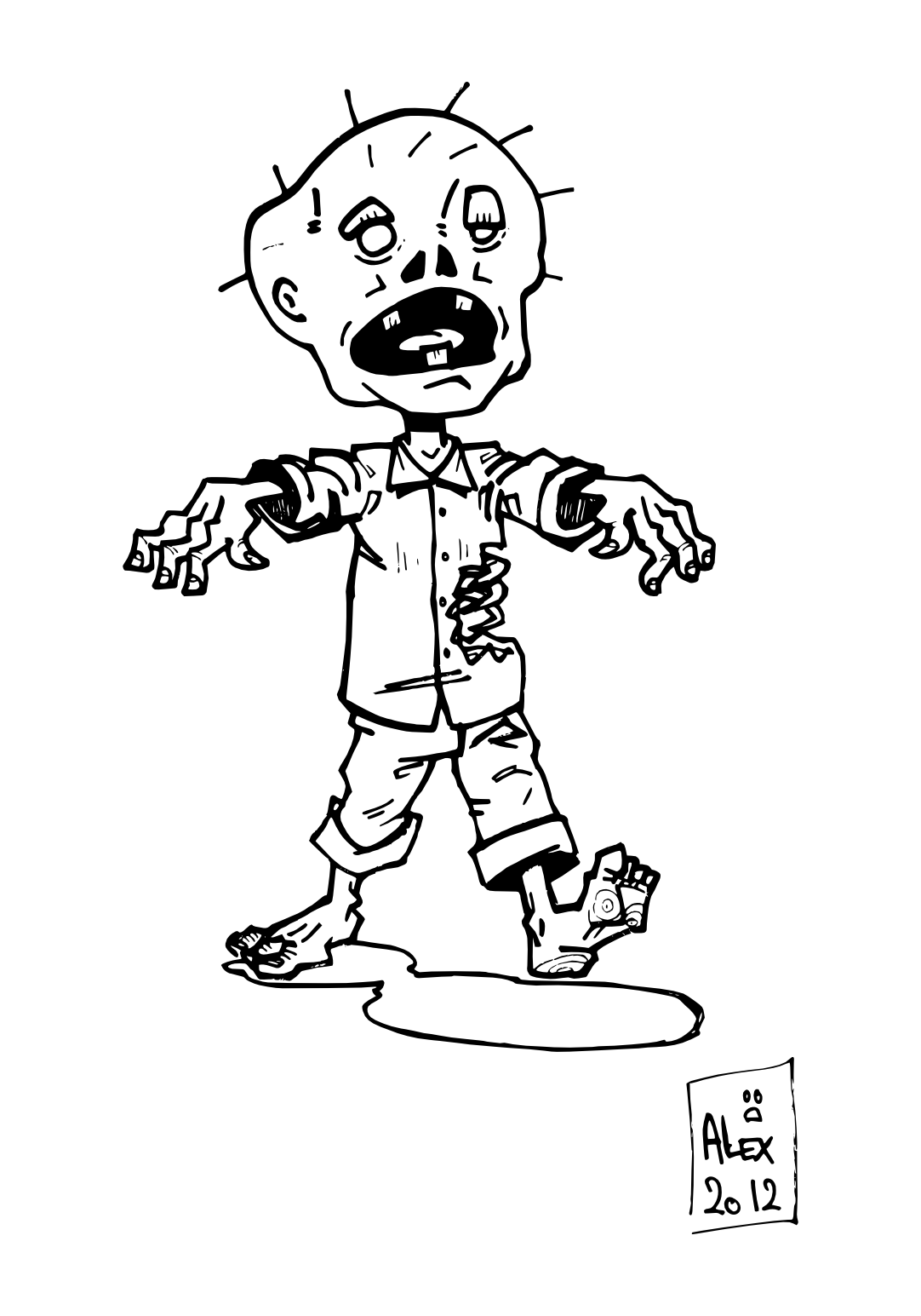 Dessin une belle image de zombie   imprimer