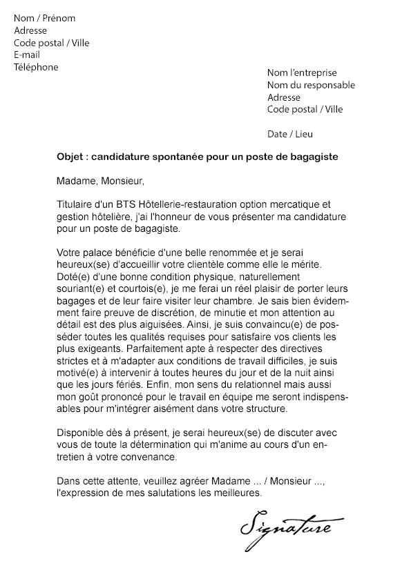 Modele lettre motivation kfc