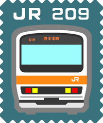 切手風イラスト Jr通勤形電車２