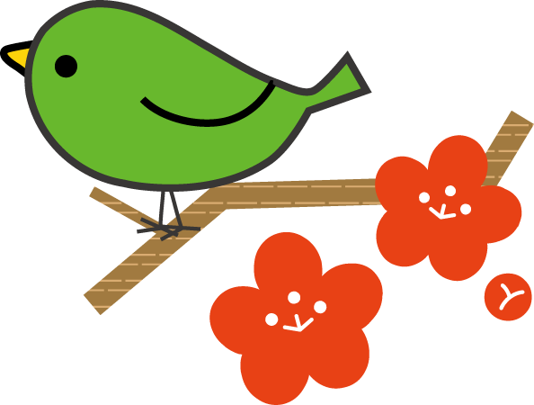 春のイラスト 無料イラスト素材 梅 うぐいす