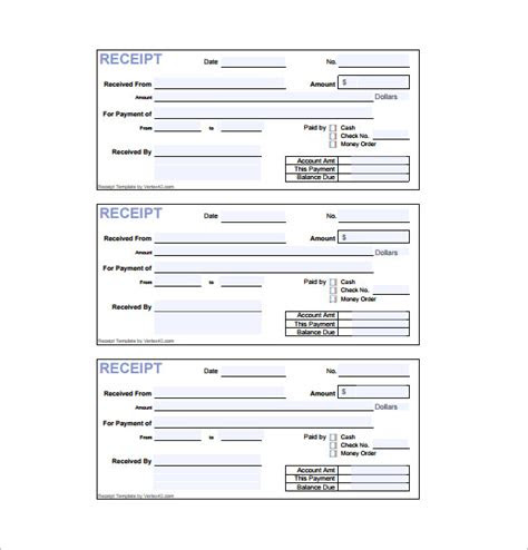 printable receipt template word printable receipt template