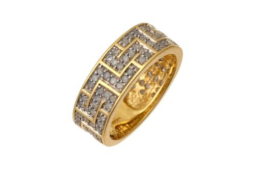 Review for 9ct Yellow Gold 1ct Diamond Greek Key Ring - Size S