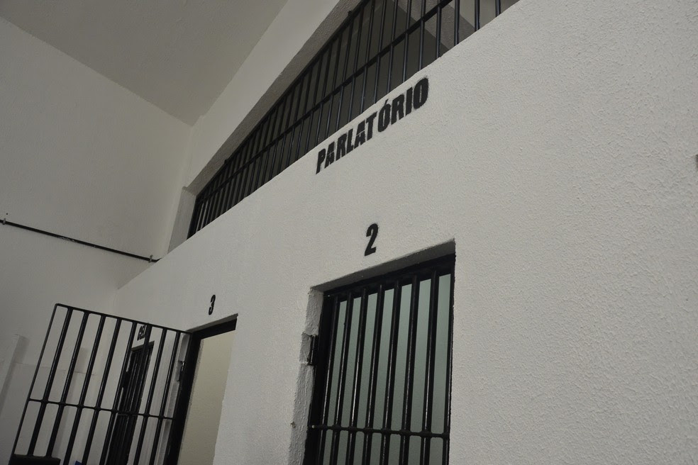 Pavilhão agora tem um parlatório com três salas para os detentos falarem com os advogados (Foto: Andréa Tavares/G1)