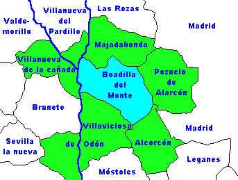 mapa madrid boadilla del monte BOADILLA DEL MONTE   Situación Geográfica