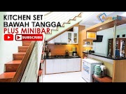 Most Wanted Kitchen Set Minimalis Bawah Tangga dengan Mini Bar, paling baru!