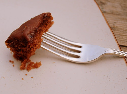 Chocolate Sheet Cake fork