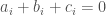 a_i+b_i+c_i = 0