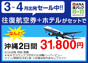 ANA航空券+宿が大特価セール