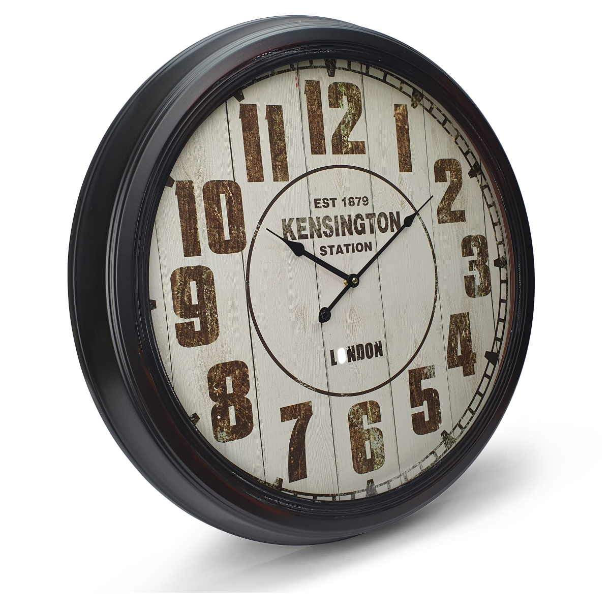 Kensington Station Extra Large Vintage Metal Wall Clock Black Oh Clocks Kensington Station Extra Large Vintage Metal Wall Clock Black Oh Clocks