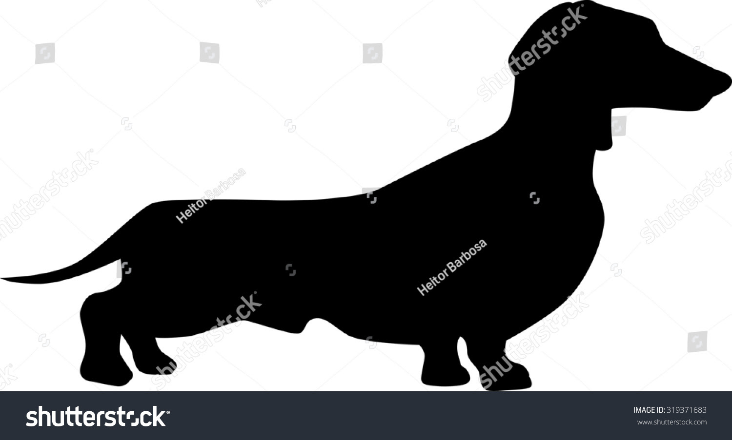 Download Dachshund Dog Silhouette Stock Vector 319371683 - Shutterstock