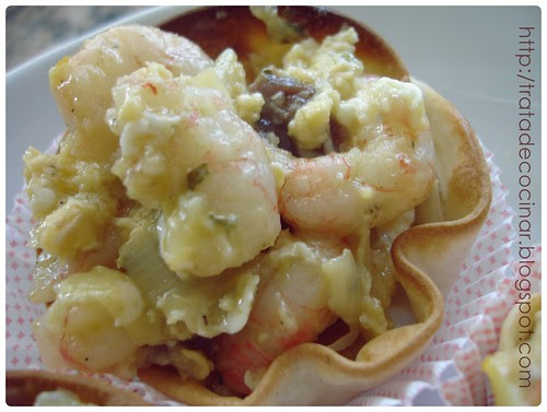 Relleno de gambas y boletus