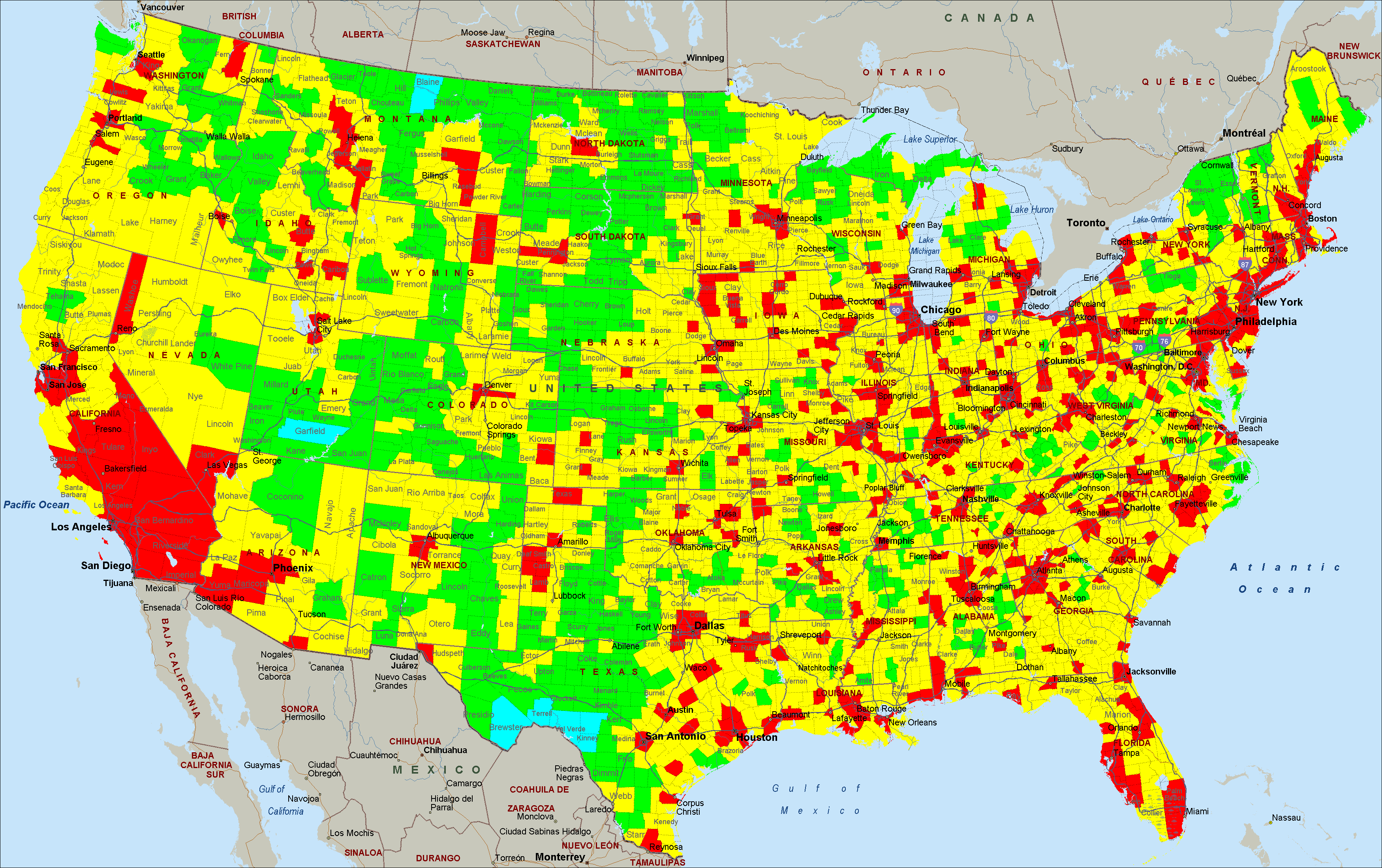 Best Air Quality In Us Map United States Air Quality Map
