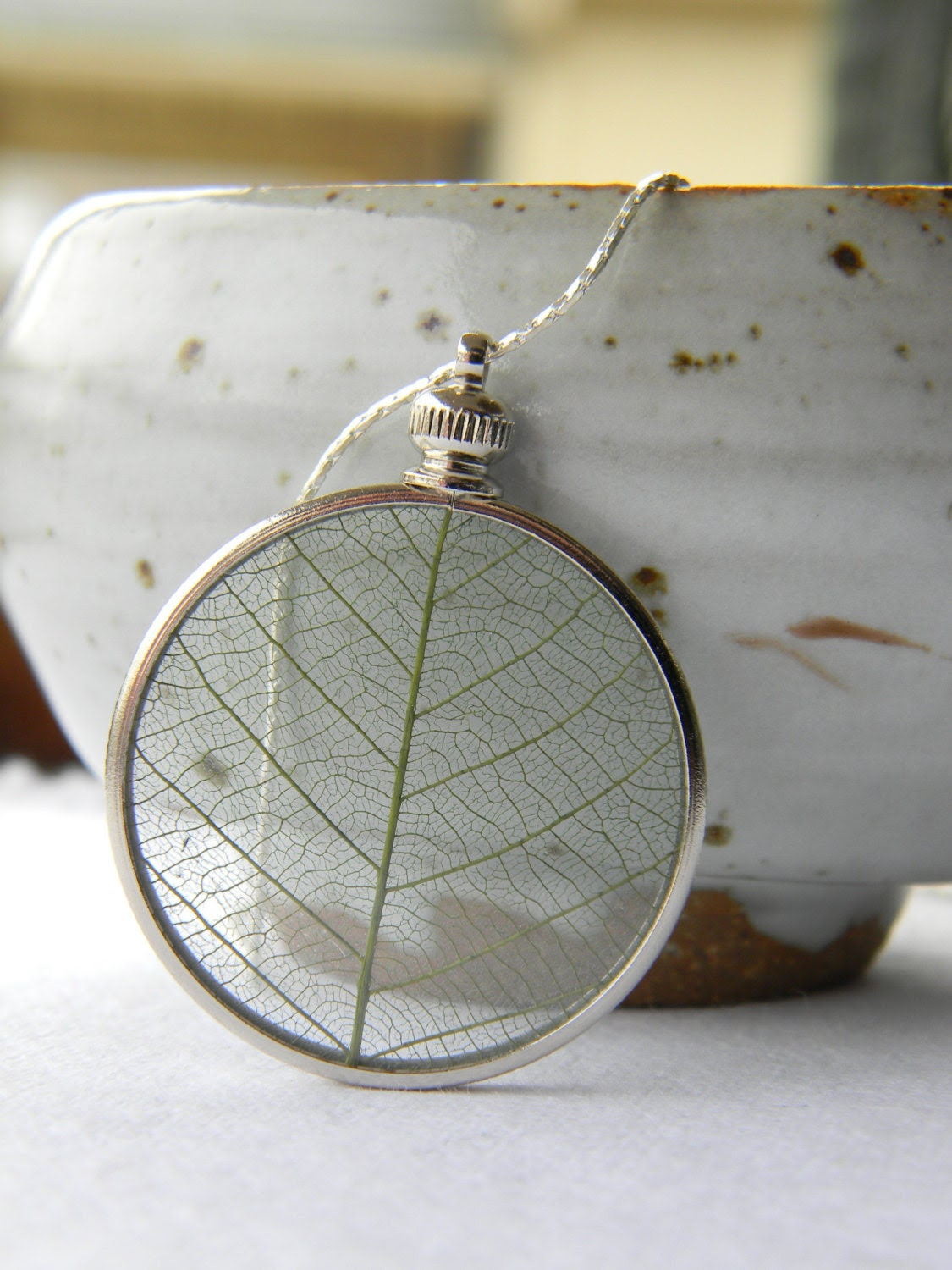 Memories of Spring... Springtime Keepsake, Green Leaf Necklace, Firefly Gardens - FireFlyGardens