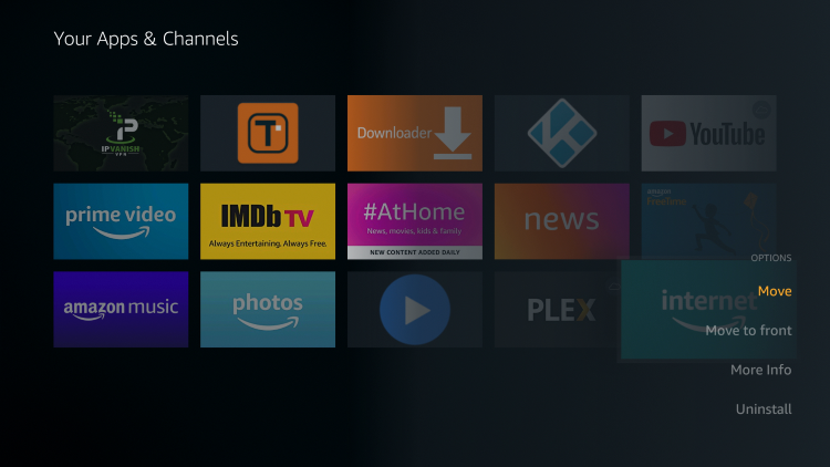 Hover over the Silk Browser and click the Options button (3 horizontal lines). Then select Move.