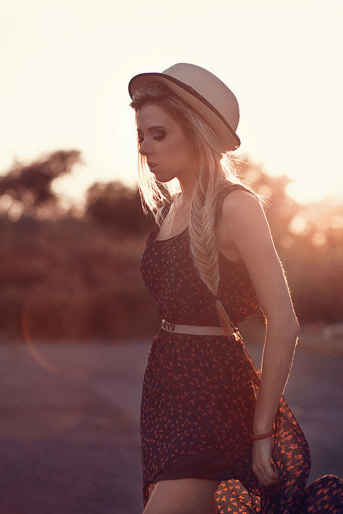  (girl,pretty,hair,fishtail,fashion,sunset)