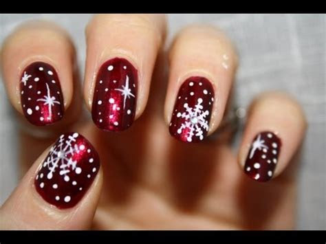 christmas sowflakes tutorial nail art youtube