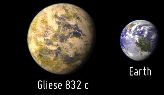 Called Gliese 832c, the new planet is a 'super-Earth' at least five times as massive as our planet.